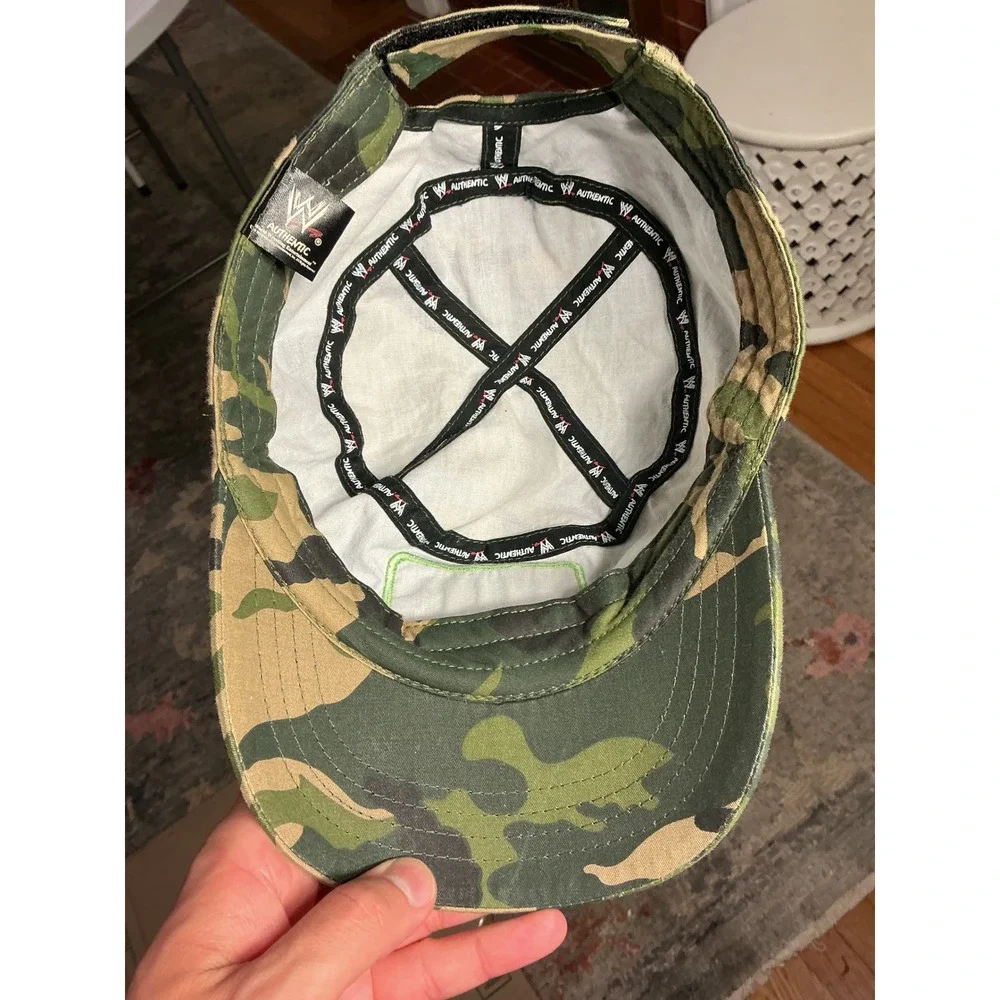 Y2K WWE DX Army Camo Cadet Hat Mens OSFA D-Generation X‎ Wrestling Military Cap